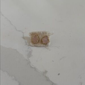 Kendra Scott Tessa Stud Earrings Gold & Rose Quartz